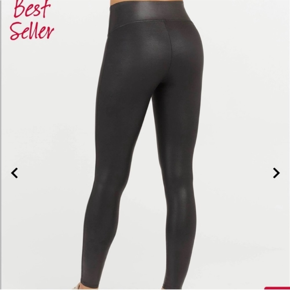 Womens Spanx Faux Leather Black Leggings